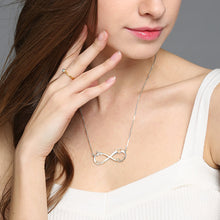 3 Names Silver Heart Infinity Necklace Infinity Nameplate Personalized Fami