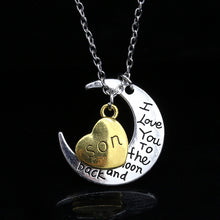 I Love You To The Moon And Back Silver Necklace Vintage Family Necklaces Pe