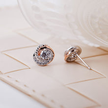 SA SILVERAGE 925 Sterling Silver Stud Earrings Love Cubic Zirconia Classic