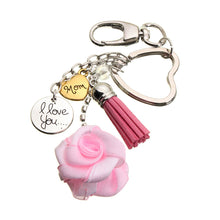Pink Rose Heart Keychain Mom Keyring I Love You Mom Keyring Alloy Women Mot