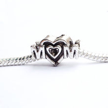 12pcs/lot Fashion Silver Mom Heart Alloy Bead DIY European style Big Hole B