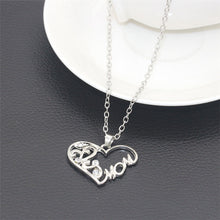 2017 stainless steel chain long Heart Letter Mama Flower Pendant Crystal Ne