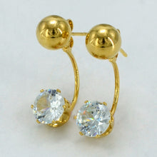 Anniyo Ball Earrings for Women/Girls Gold Color Crystal Stone Bead Earring