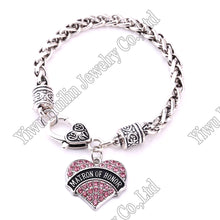 Hot Sale Pink Heart Pendant  MOM/MARINES/MATRON OF HONOR/LOVE/MOTHER OF THE