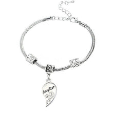 2Pcs Femme Charm Statement Jewelry Mother Daughter Broken Heart Bracelet Ba