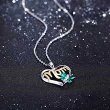 Mom Necklace 925 Sterling Silver Emerald Butterfly Necklace Mothers Day Gif