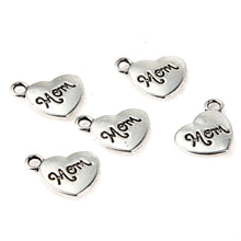 New Design 15*14mm DIY Mom Heart Love Beads Tibetan Silver Charms Pendant