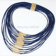 2017 Long Multi layer Mom Necklace Leather Statement Necklace Gold Big Maxi