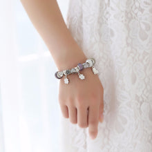 Fashion Jewelry Silver Heart Flower Pendant  Beads Charms Bracelet Luxury C