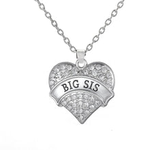 my shape Set of 3 Love Family Big Sis Little Sis Mom Crystal Paved Top Hear