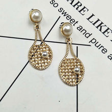 Personalized Pearl Tennis Earrings Tennis Dangle Earrings Sports Hobby Jewe
