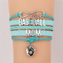 (10Pcs/Lot) Infinity Love Charm Bracelet Baseball Mom Bracelets & Bangles H