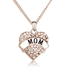 Cheap Love Heart Necklace Women DIY Crystal Mother Mom Necklaces & Pendants