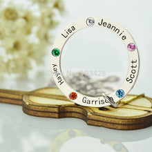 Personalized Family Name Necklace Silver Mom Necklace Engraved Kids Name Pe