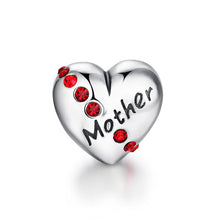 Aceworks 925 Sterling Silver Mom Heart Charm Beads Fit Bracelet DIY for Jew