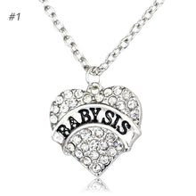Rhinestone Family Members Crystal Love Heart Pendant Fashion Letter Mom Dau