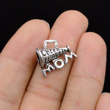40pcs  Cheer Mom Charms Antique Silver Cheerleader Charms 2 Sided 17x16x8mm