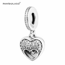 Pandulaso I Love My Mom Heart Locket Beads Fit Charms Bracelets DIY Sterlin