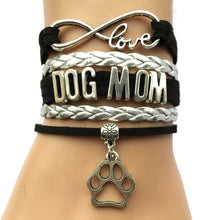 Drop Shipping 4 Colors Leather Braided Infinity Love Dog Mom Animal Tiger P