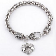 Hot New Women Fashion Heart Shape Charm Vintage Rhinestone Bracelet Love Mo