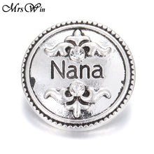 10pcs/lot Family Snap Jewelry NANA Grandma MOM Aunt Sister 18MM Metal Snap