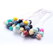 MHS.SUN Nursing geometric cube silicone bead necklace BPA free soft safety