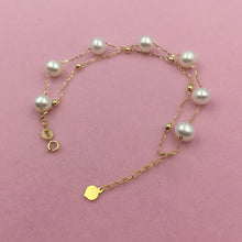 Sinya 18k gold Chain bracelets strand natural pearls gold beads for women g