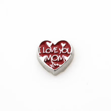 New arrive 20pcs/lot I love you mom heart floating charms living glass floa