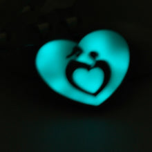 YYW Heart Love Pendants Necklace Glow in the Dark Glowing Mom Kid Pendent C