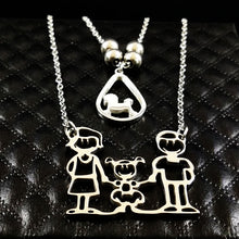 2017 Dog Mom and Dad Daughter Stainless Steel Choker Necklace Women Double