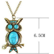 New Women Vintage Gold Silver Plated Rhinestone OWL Pendant Long Chain Neck