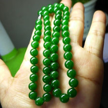 Hetian 8 mm Green beads Wafer Necklace Cool Necklace Accessories Beads Neck