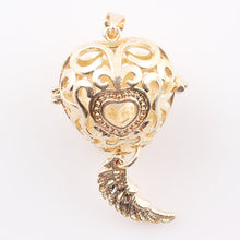 Angel Wing Cage Locket Pendant Pregnancy Chime Necklace Pendant Hollow out