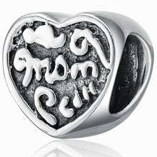 Aceworks Heart Engraving Letters Mom Fit Women Brand Bracelet Necklace 925