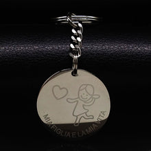 2017 Fashion MIA FIGLIA ELA MIA VITA Stainless Steel Keychain Silver Color