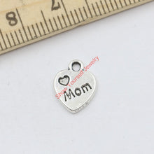 25pcs Antique Silver Plated Heart Mom XOXO Charms Pendants for Jewelry Maki
