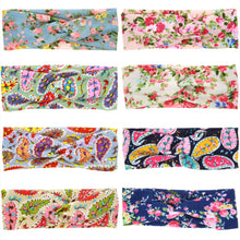 2 Pcs/Set Mom Baby Shabby Flowers Headbands Sets Soft Hair Cross Bands for