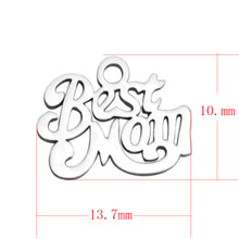 Fnixtar Stainless Steel Letter Charms LOVE Best Mom Faith Metal Charms For
