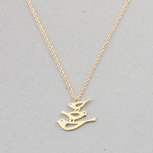 Cute Mom Baby Sparrow Bird Necklace for Women Stainless Steel Gold Silver S