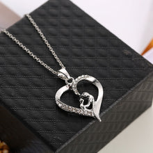 New Design Mom Necklace Silver Jewelry Heart Pendant With White Crystal Sto