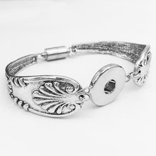 7 Style   flower feathers Retro snap button bracelet for women MOM  (fit 18