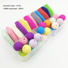 2 IN 1 bead Silicone Teething bead DIY Rainbow Food Grade beads Baby Safe S