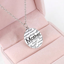 Hot Mother's Day Gift Pendant Necklace Engraved "Mother" Necklace Oval Shap