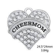 my shape 5pcs a lot rhodium plated sporty cheer mom word charm-in Charms fr