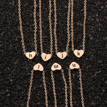 Minimal Heart Pendants Initial Name Charm Necklaces Women Personalized Lett