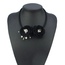 2017 Hot Sale Handmade Fabric Flower Choker Leather Fashion Necklace Jewelr