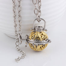 Fashion Women Chain Necklace Leaf Hollow Cage Pendant With Voice Baby Ball