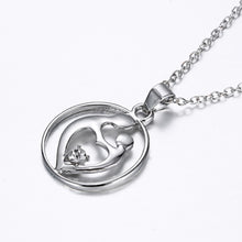 New Mother Children Necklace Mom Baby Child Family Love Rhinestone Heart Pe