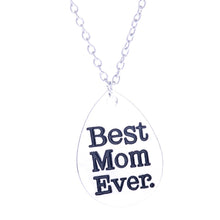 Best Mom Ever Love Necklace Mother's Gifts Charm Silver Pendant Chain Mommy