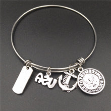2.5 inch Stainless Steel Wire Bangle Military Navy Charm Bangle DIY GIft Je